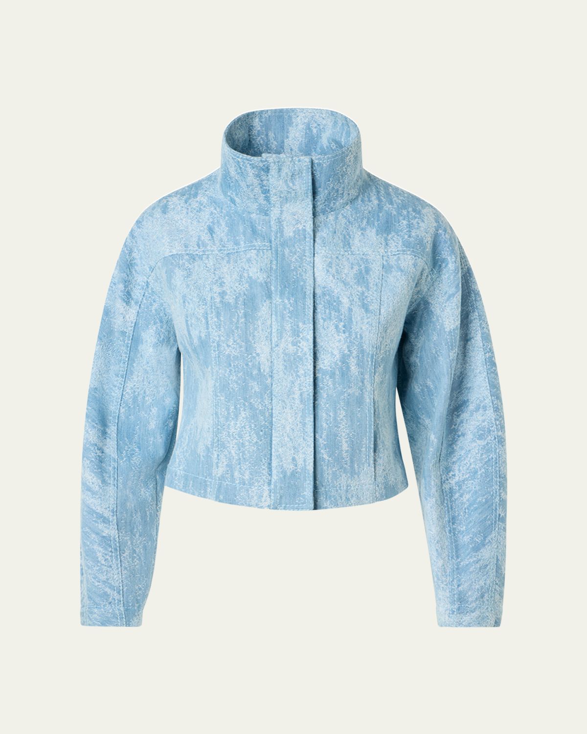 Akris punto Washed Jacquard Denim Zip Jacket
