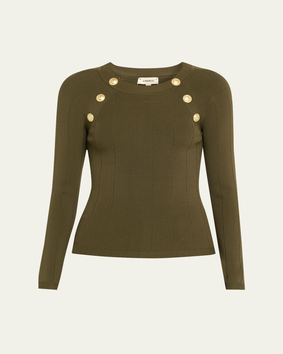 L 'Agence Gretchen Button Knit Pullover