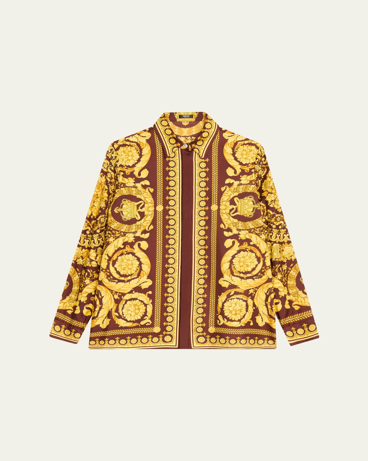 Versace Barocco Print Silk Shirt