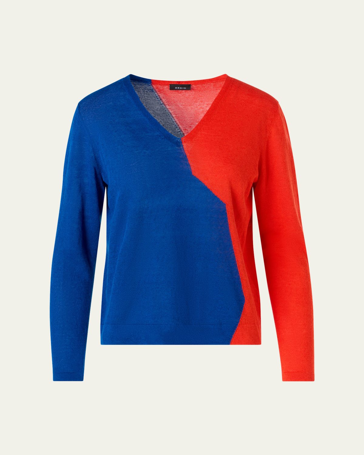 Akris High Plains Linen-Wool Knit V-Neck Sweater | Thumbnail 6 Akris High Plains Linen-Wool Knit V-Neck Sweater | Thumbnail 6