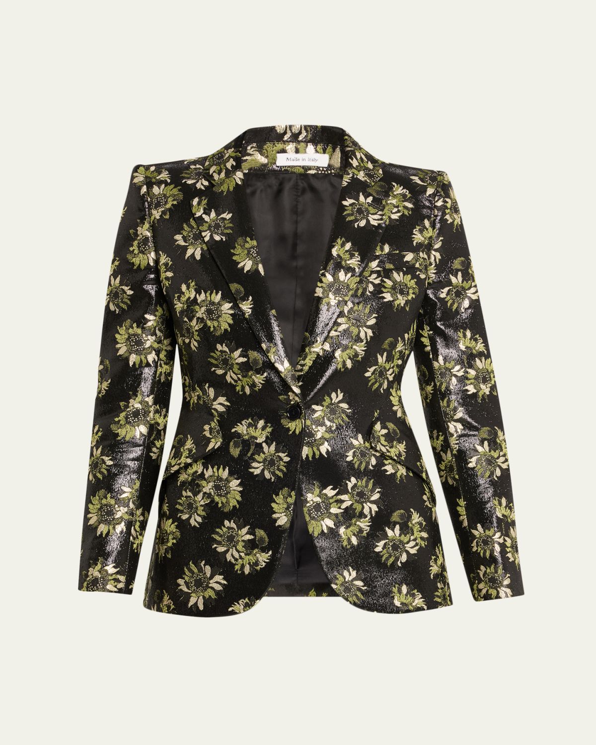 McQueen Lacquered Sunflower Single-Breasted Jacket