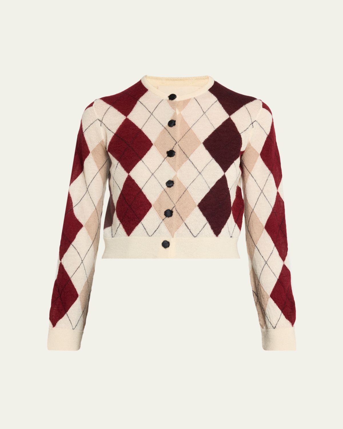 Khaite Charli Cashmere-Blend Argyle Cardigan