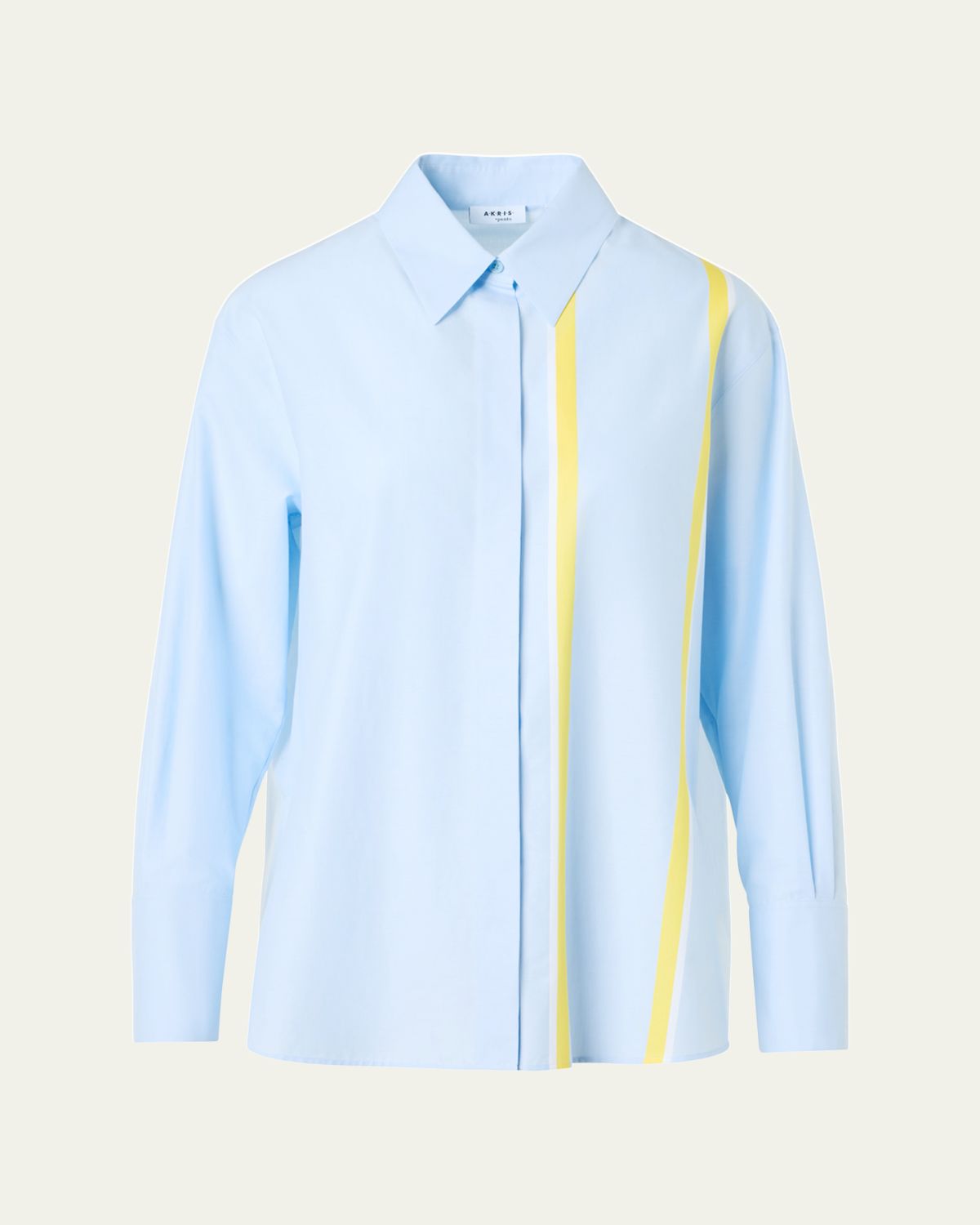 Akris punto Striped Chambre Button-Down Tunic Blouse