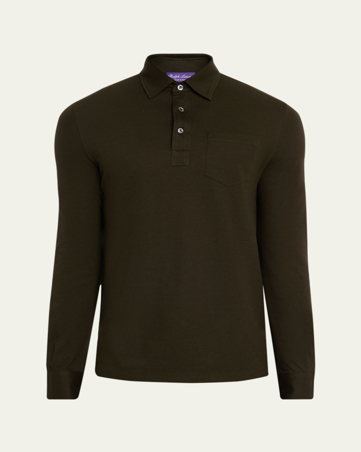 Ralph Lauren Purple Label Men's Cashmere and Cotton Slim-Fit Polo Sweater