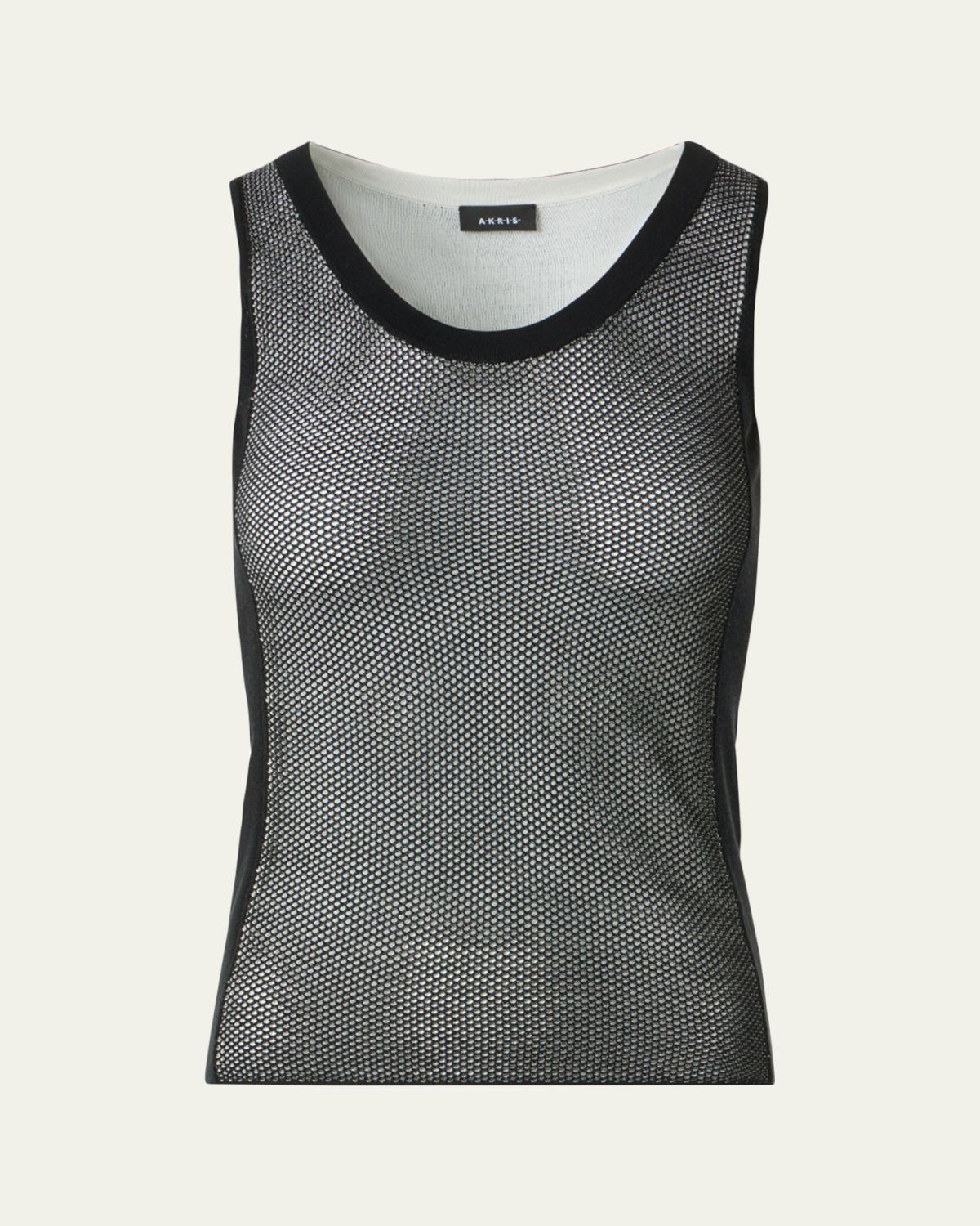 Akris Two-Tone Grid Knit Tank Top