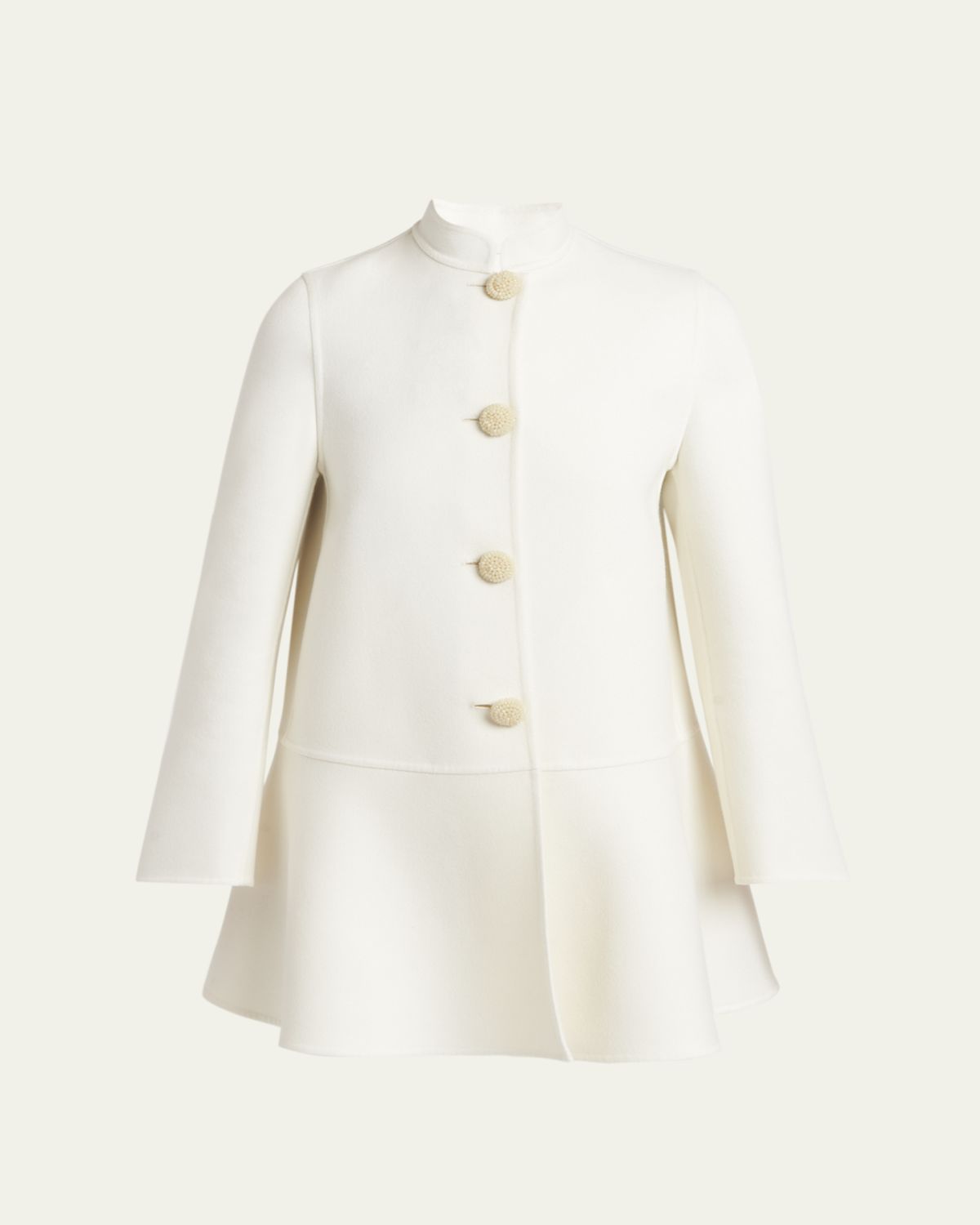 Valentino Garavani Embellished-Button Cashmere Single-Breasted Coat
