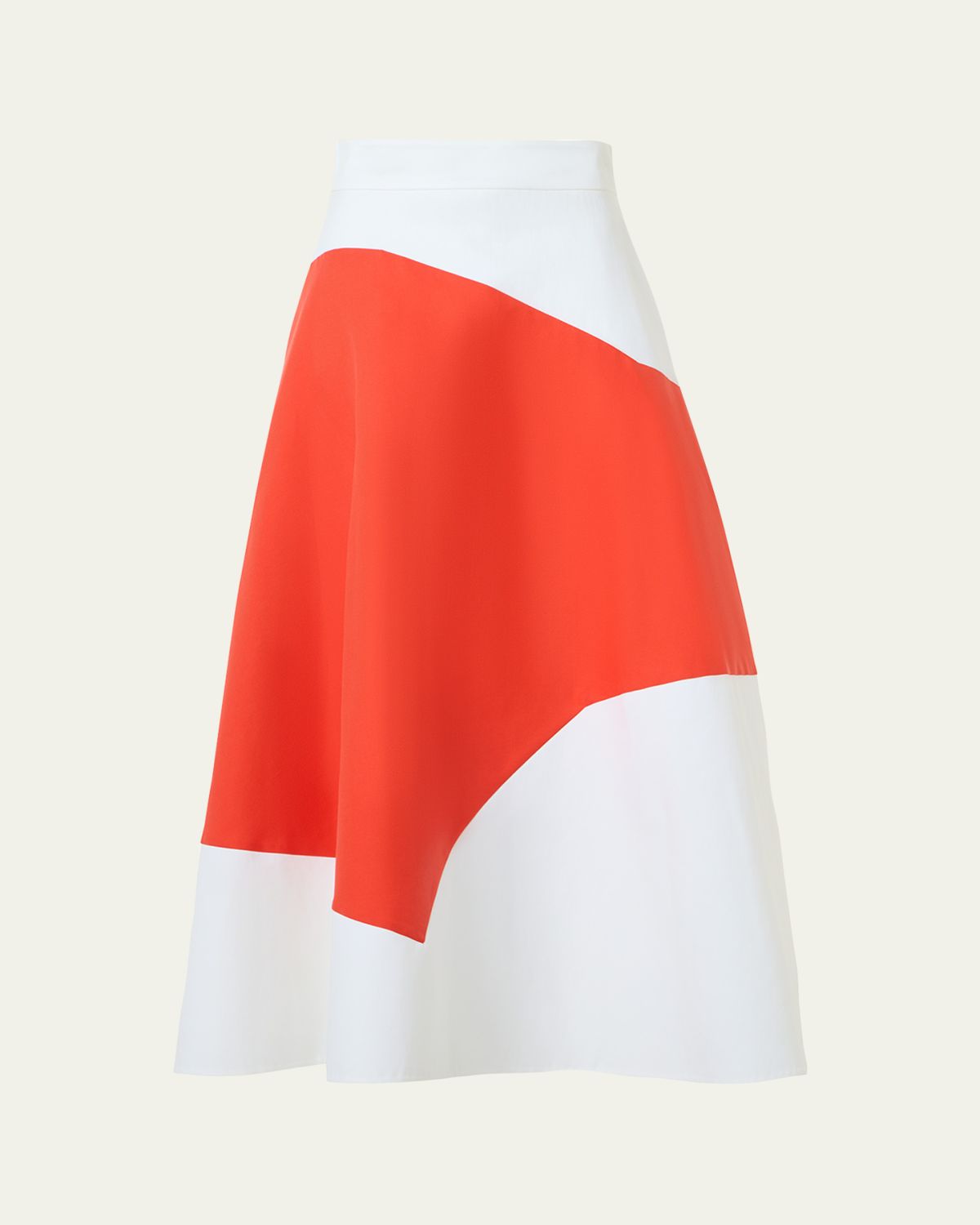 Akris Patchwork Cotton Midi A-Line Skirt