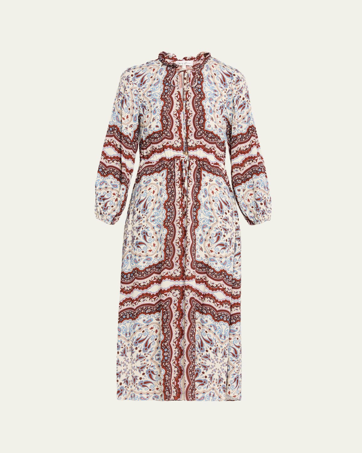 Cara Cara Berkshire Paisley Long-Sleeve Midi Dress