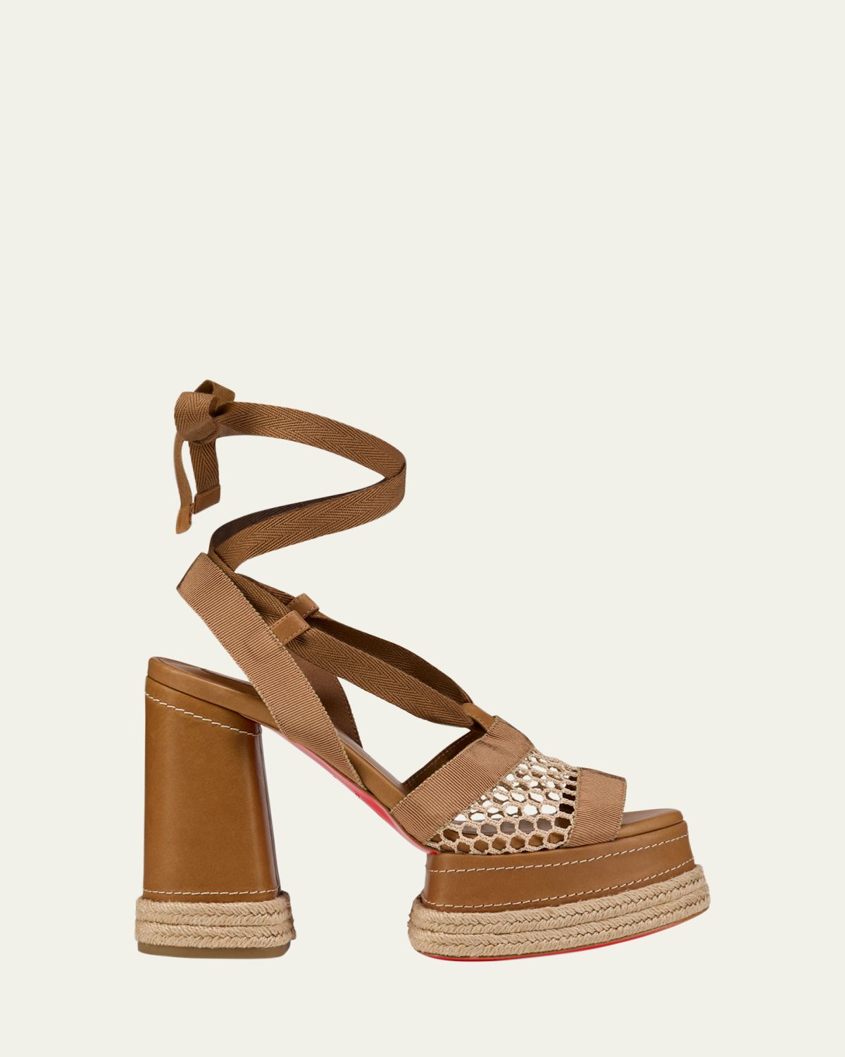 Christian Louboutin 130mm Toledissim Mesh Platform Espadrille Sandals