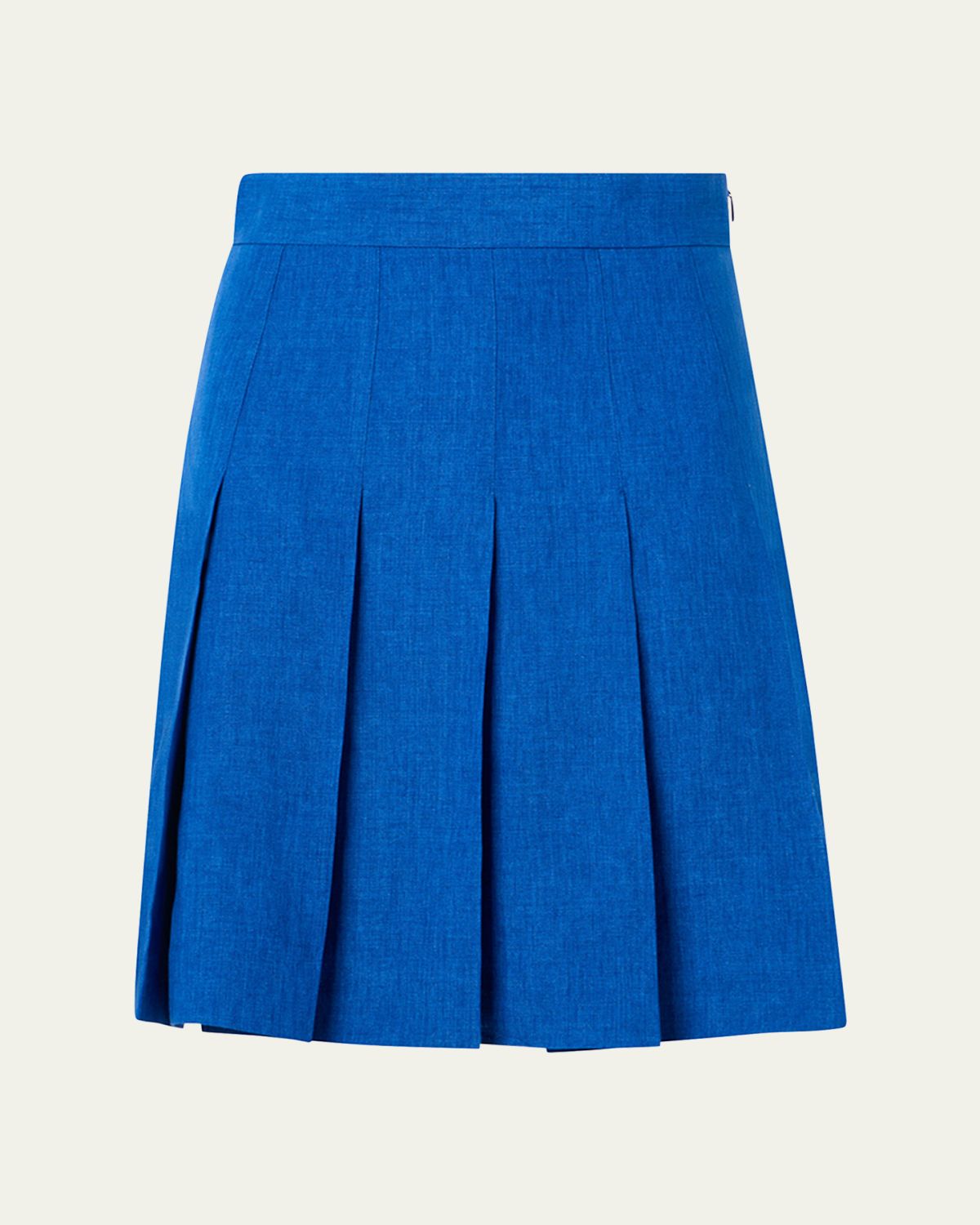 Akris Pleated Linen Mini Skirt
