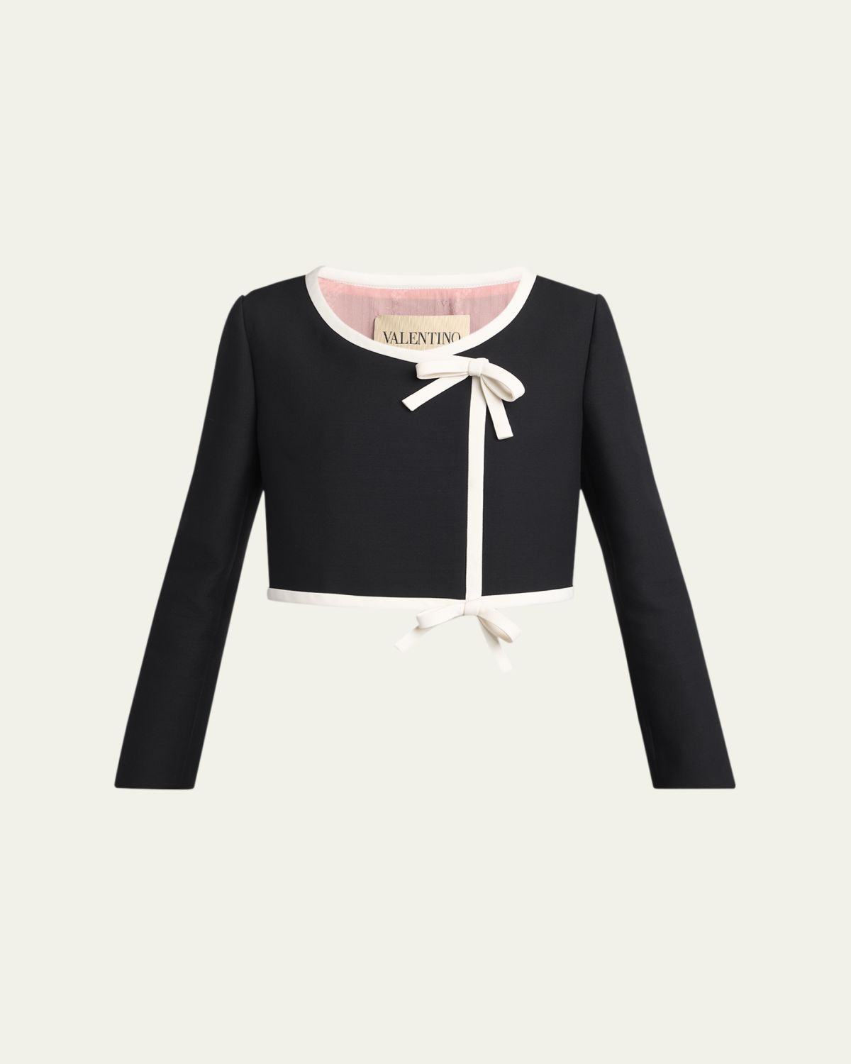 Valentino Garavani Contrast Bow Crop Coat