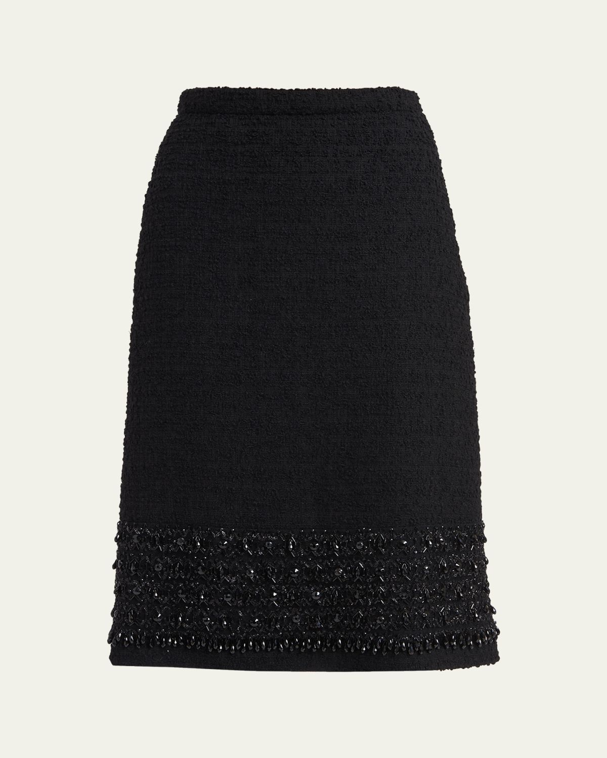 Valentino Garavani Embroidered Tweed Midi Skirt