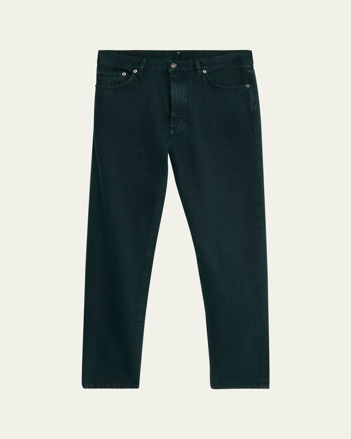 ZEGNA Men's Dark Green Denim Straight-Leg Jeans