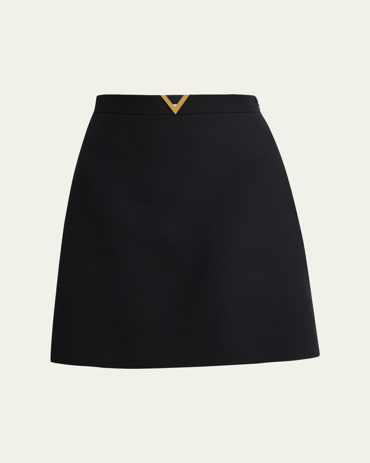 Valentino Garavani V-Logo Wool Crepe Mini Skirt