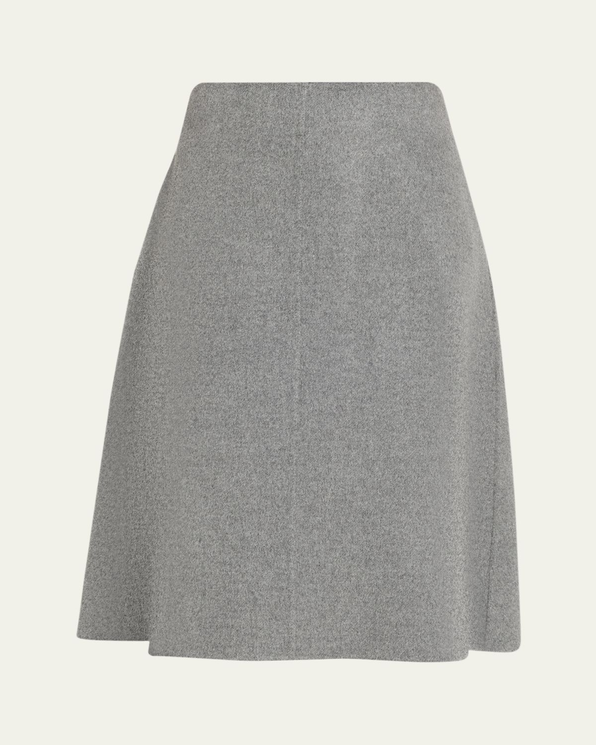 Khaite Nania Brushed Wool A-Line Skirt