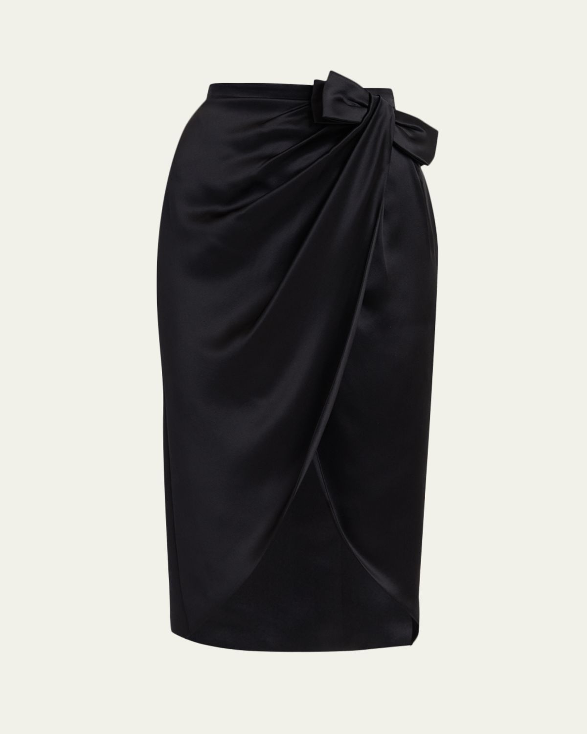 Valentino Garavani Draped Silk Bow Midi Tulip Skirt