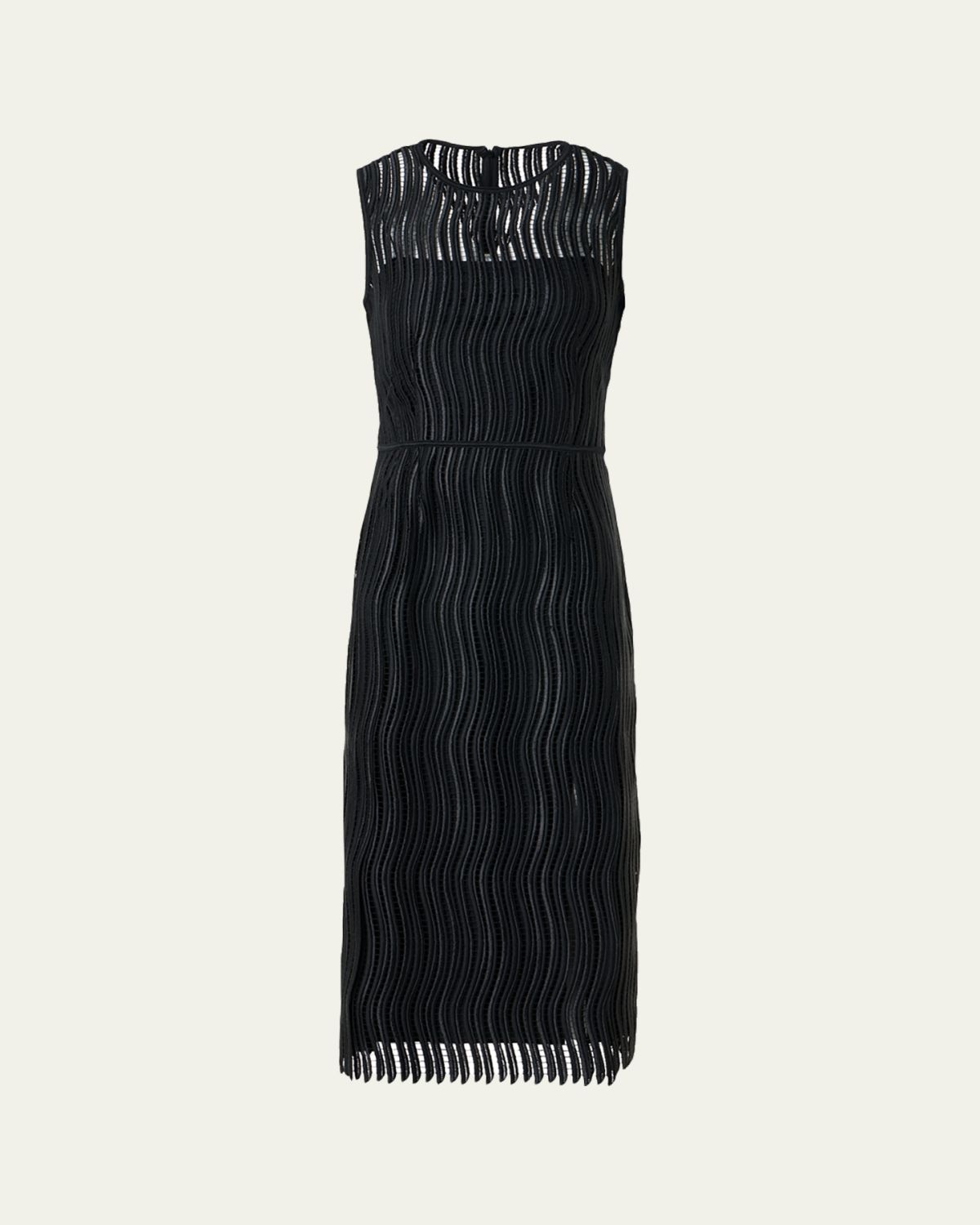 Akris Techno Wave Guipure Sheath Midi Dress