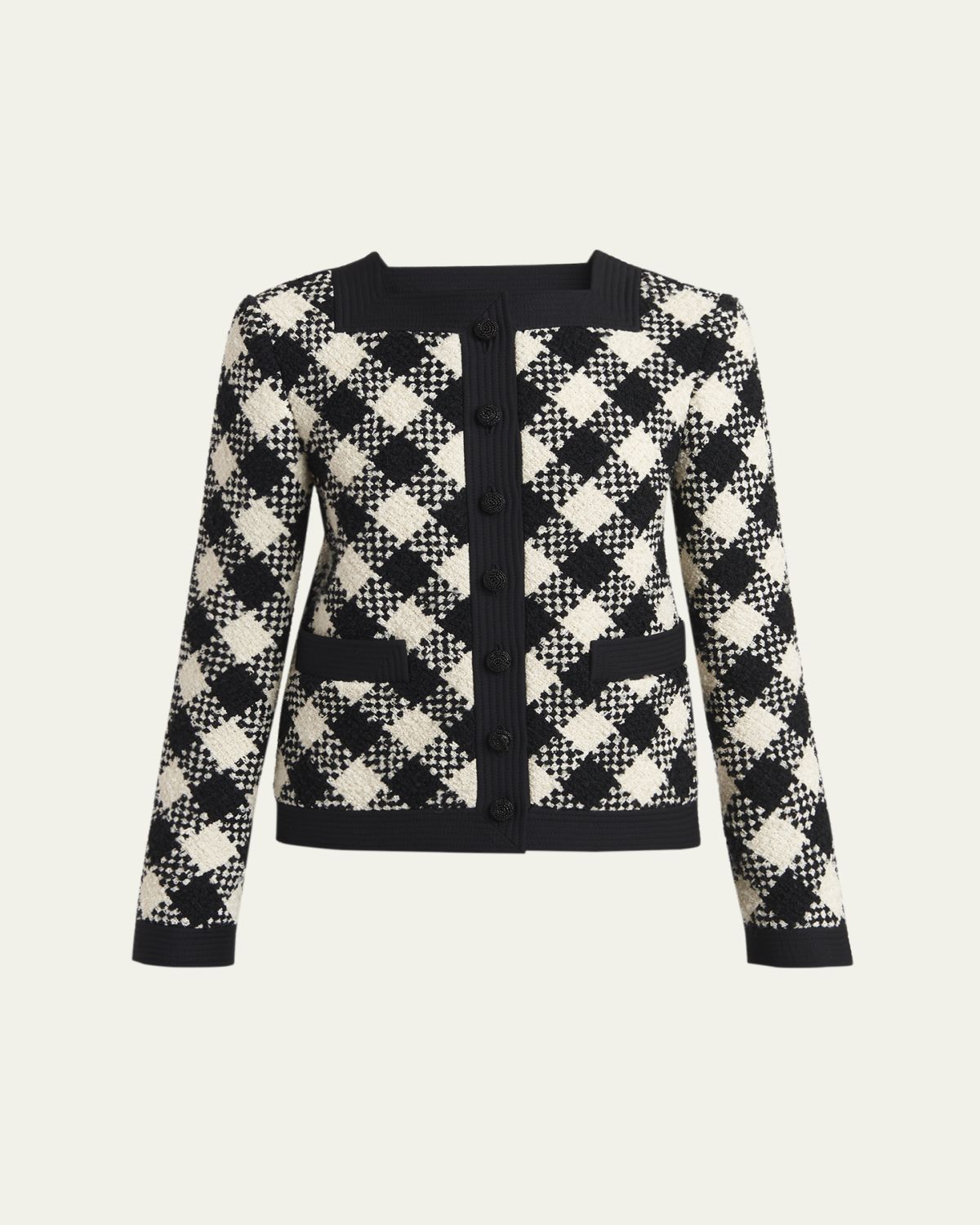 Valentino Garavani Buffalo Check Tweed Single-Breasted Jacket
