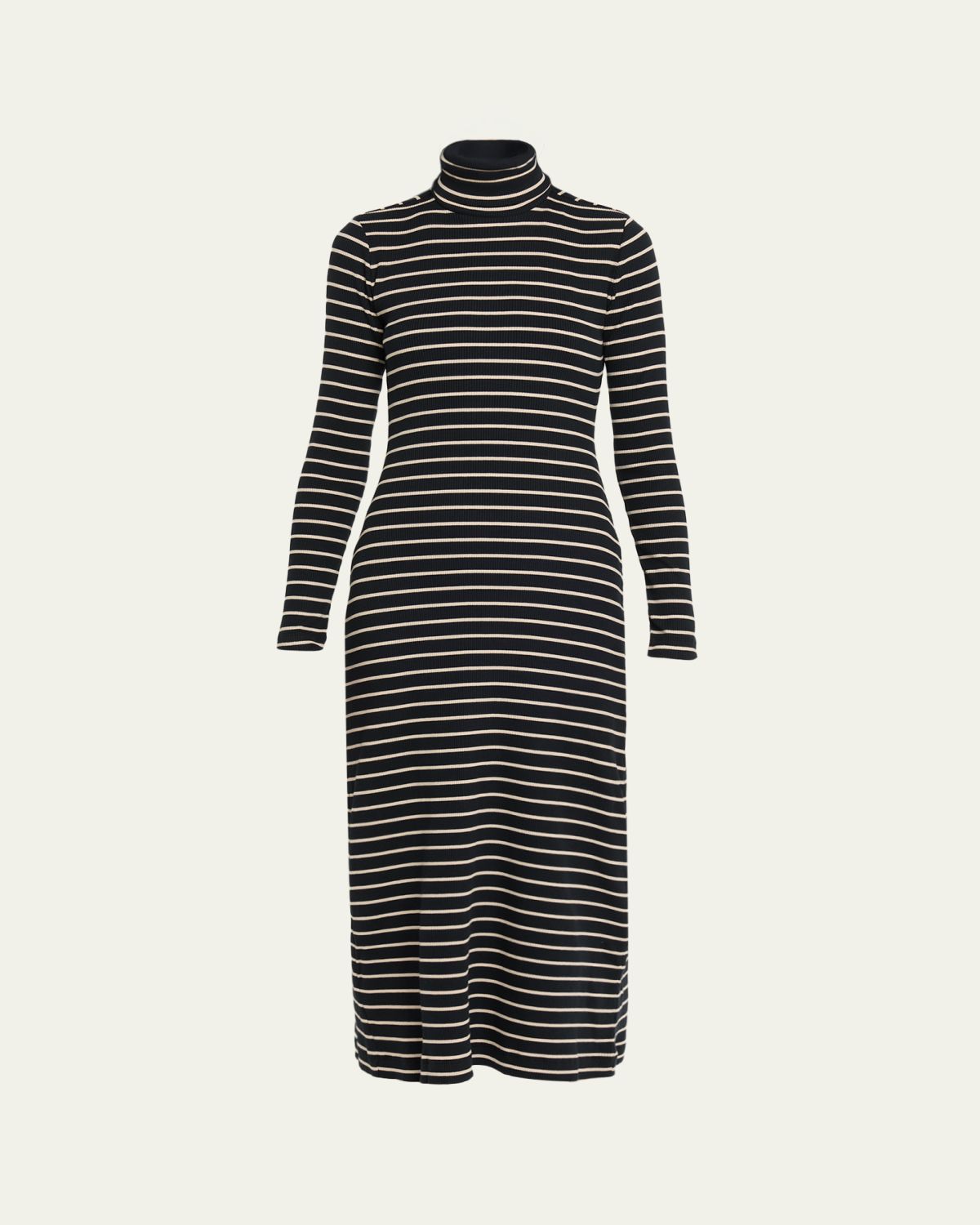 Proenza Schouler White Label Frances Stripe Rib-Knit Turtleneck Dress