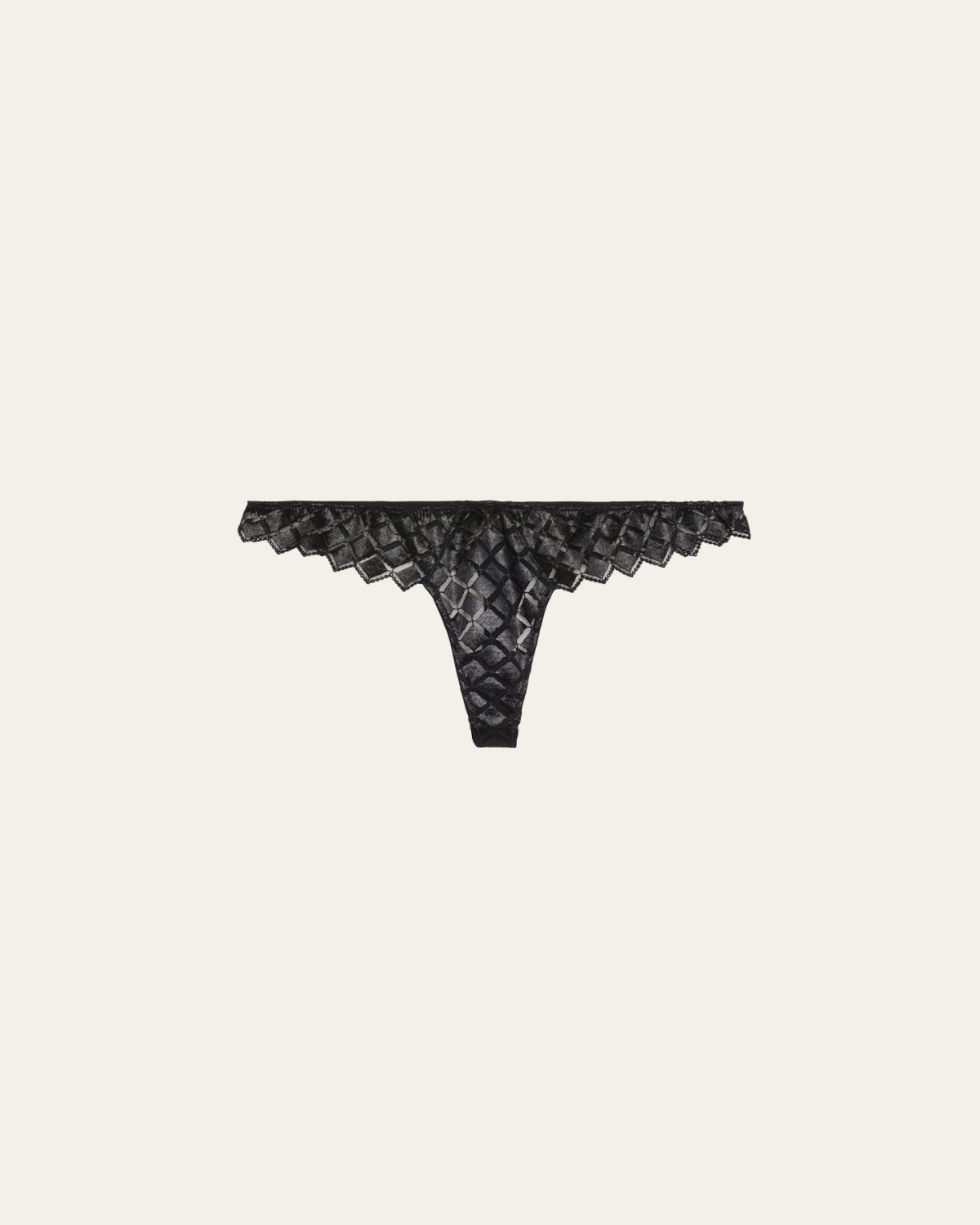 Kiki De Montparnasse Lamine Diamond-Embroidered Thong