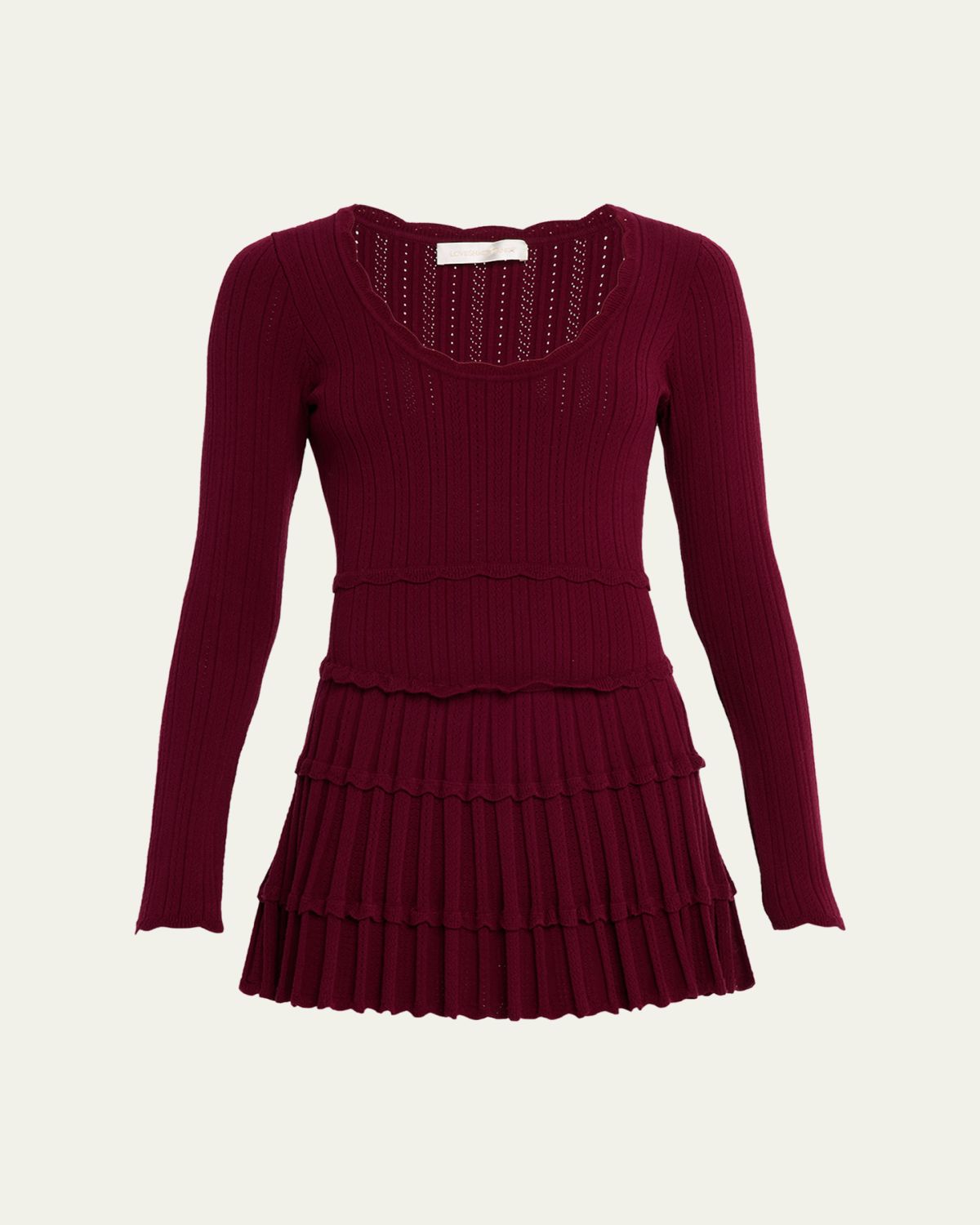 LoveShackFancy Lavender Stretch Pointelle Mini Dress