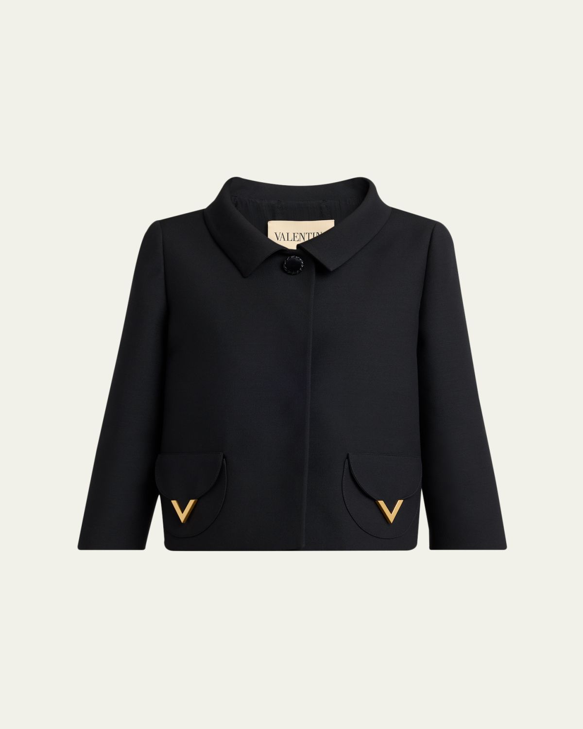 Valentino Garavani V-Logo Wool-Silk Single-Breasted Jacket