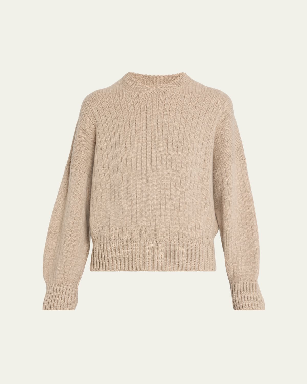 Khaite Lennox Cashmere Rib Crewneck Sweater