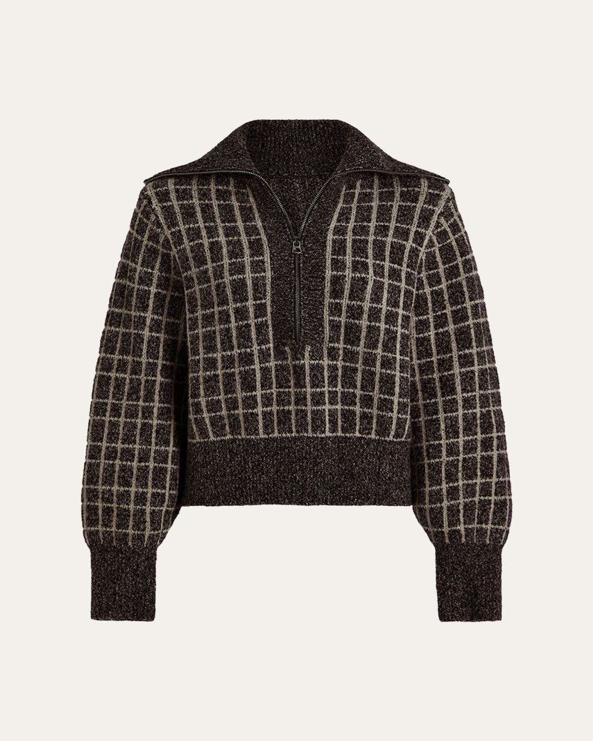 Varley Furley Checkered Boucle Pullover