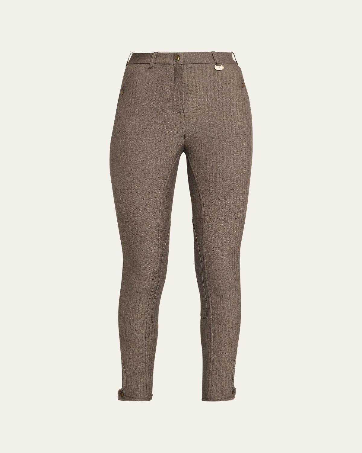 Burberry Anne Herringbone Skinny-Leg Jodhpur Pants
