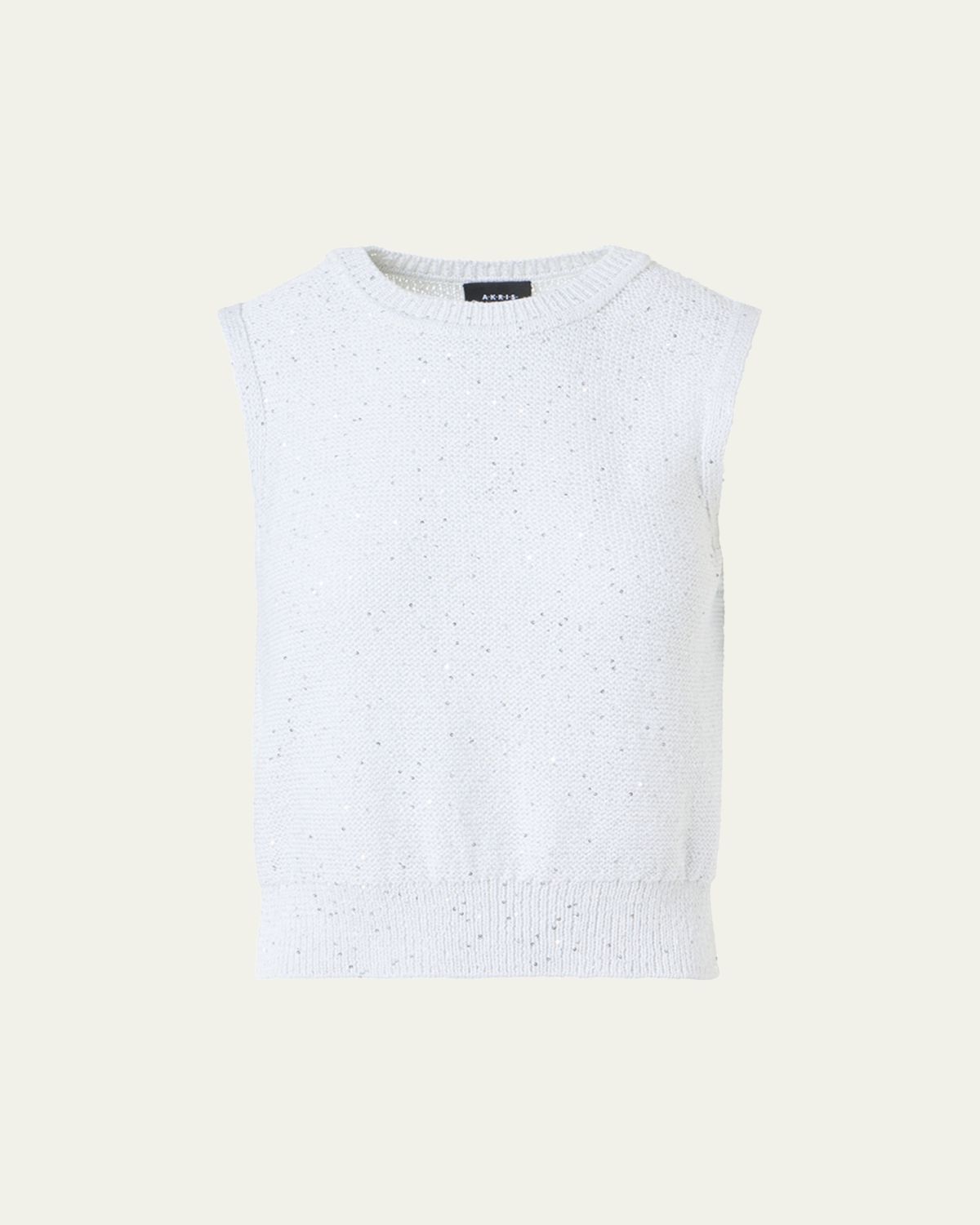 Akris Sleeveless Sequined Linen Cotton Sweater
