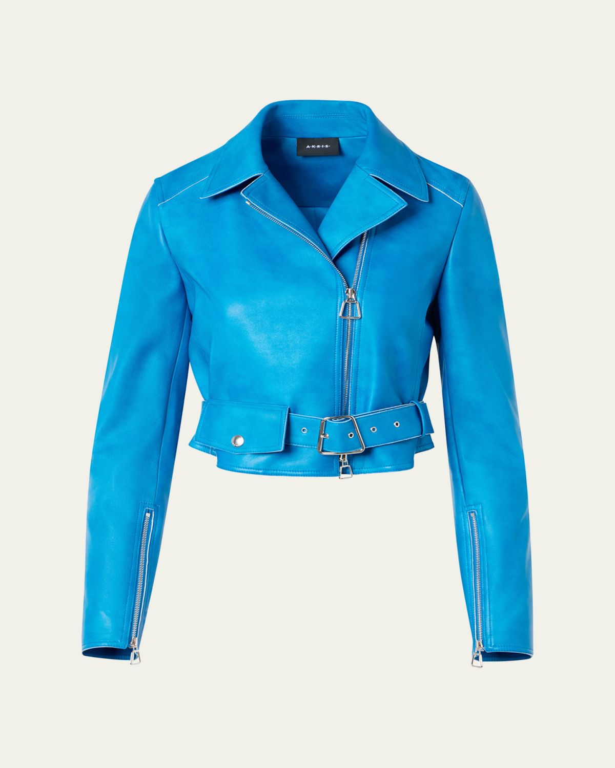 Akris Avril Cropped Nappa Leather Jacket