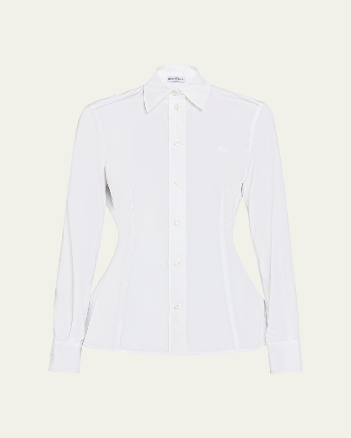 Burberry Eliza Poplin Peplum Button-Down Shirt