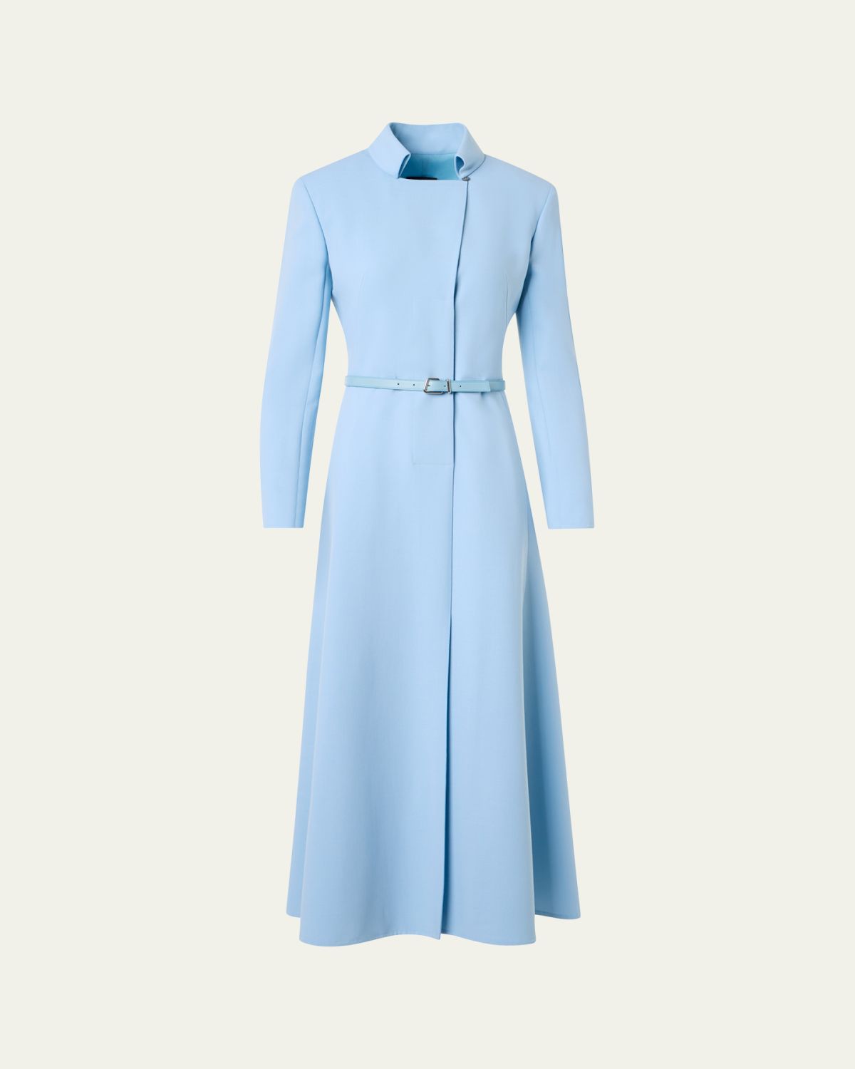 Akris Belted Wool Double-Face Dress
