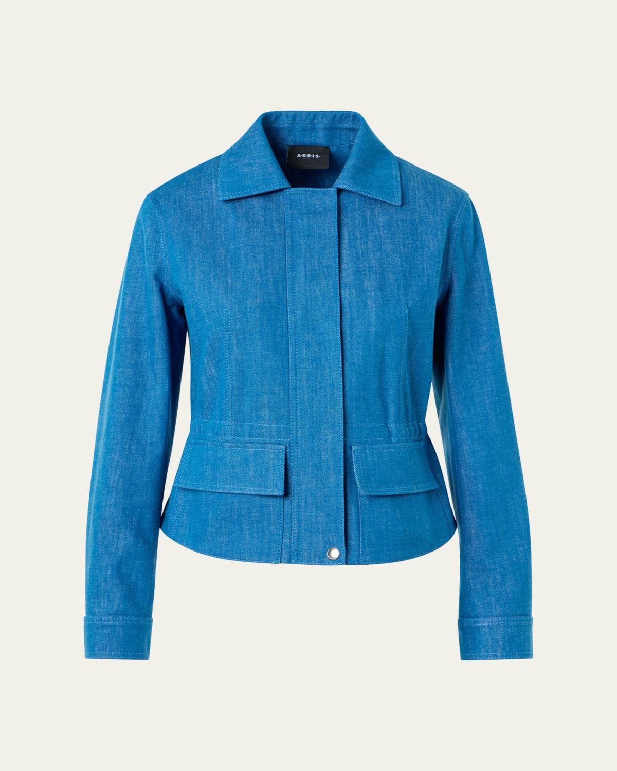 Akris Hugh Stretch Denim Cargo Jacket