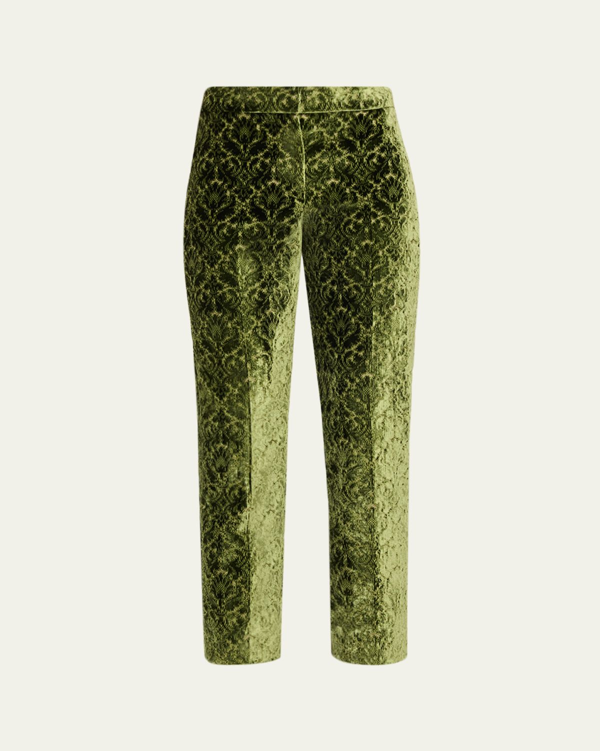 Burberry Baroque Velvet Straight-Leg Ankle Pants