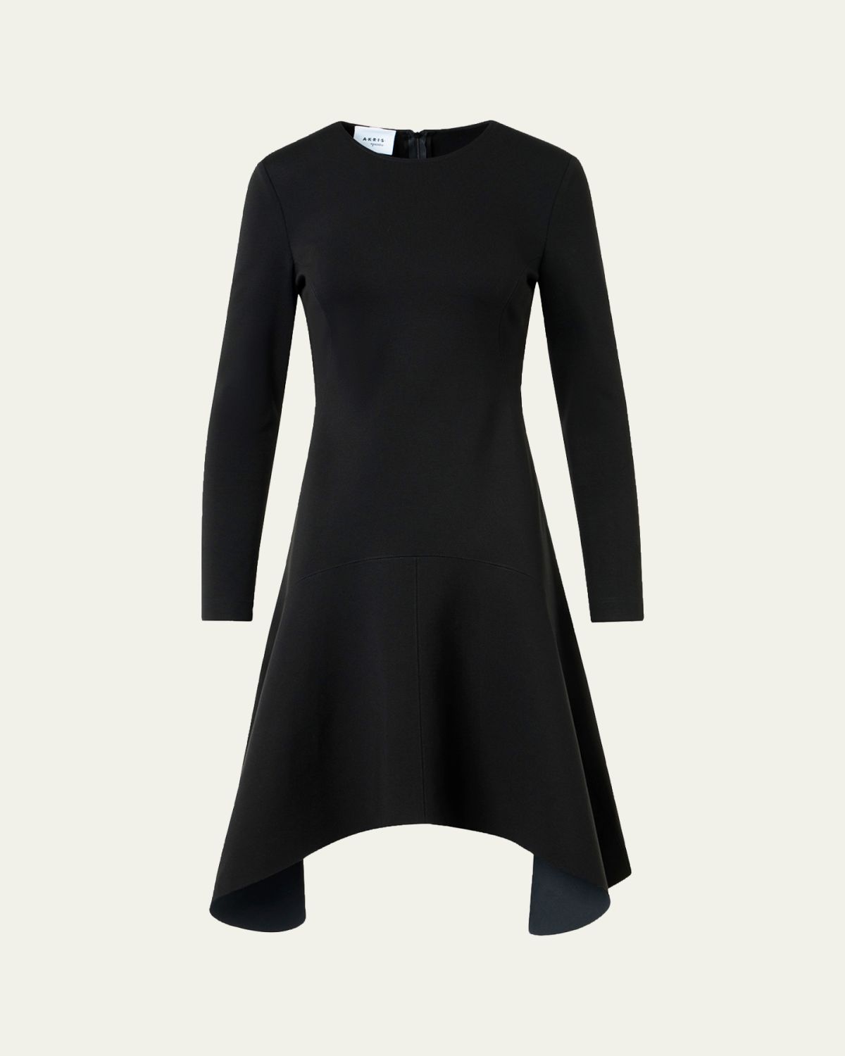 Akris punto Long-Sleeve Jersey Handkerchief-Hem Dress