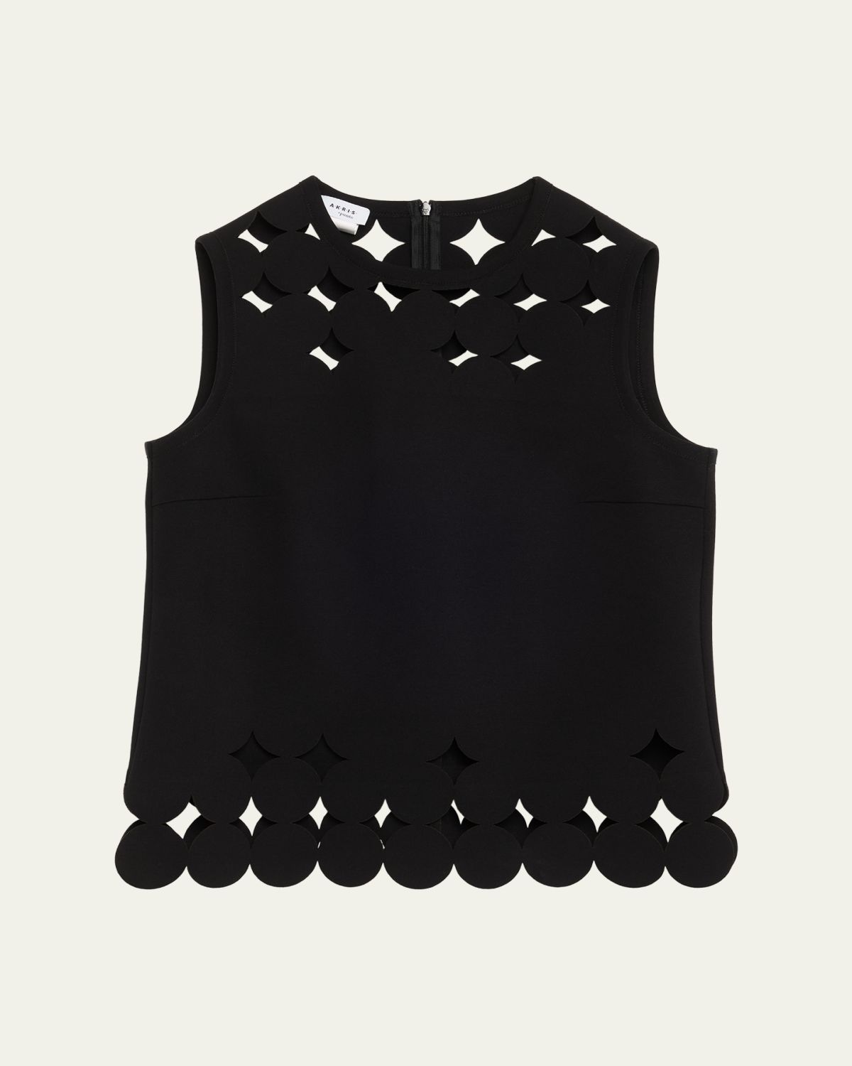 Akris punto Sleeveless Cutout Polka Dot Top