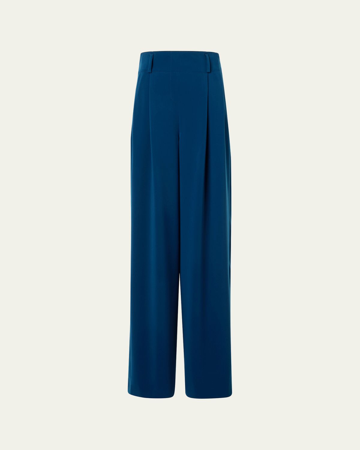 Akris punto Florina High-Rise Pleated Crepe Wide-Leg Pants
