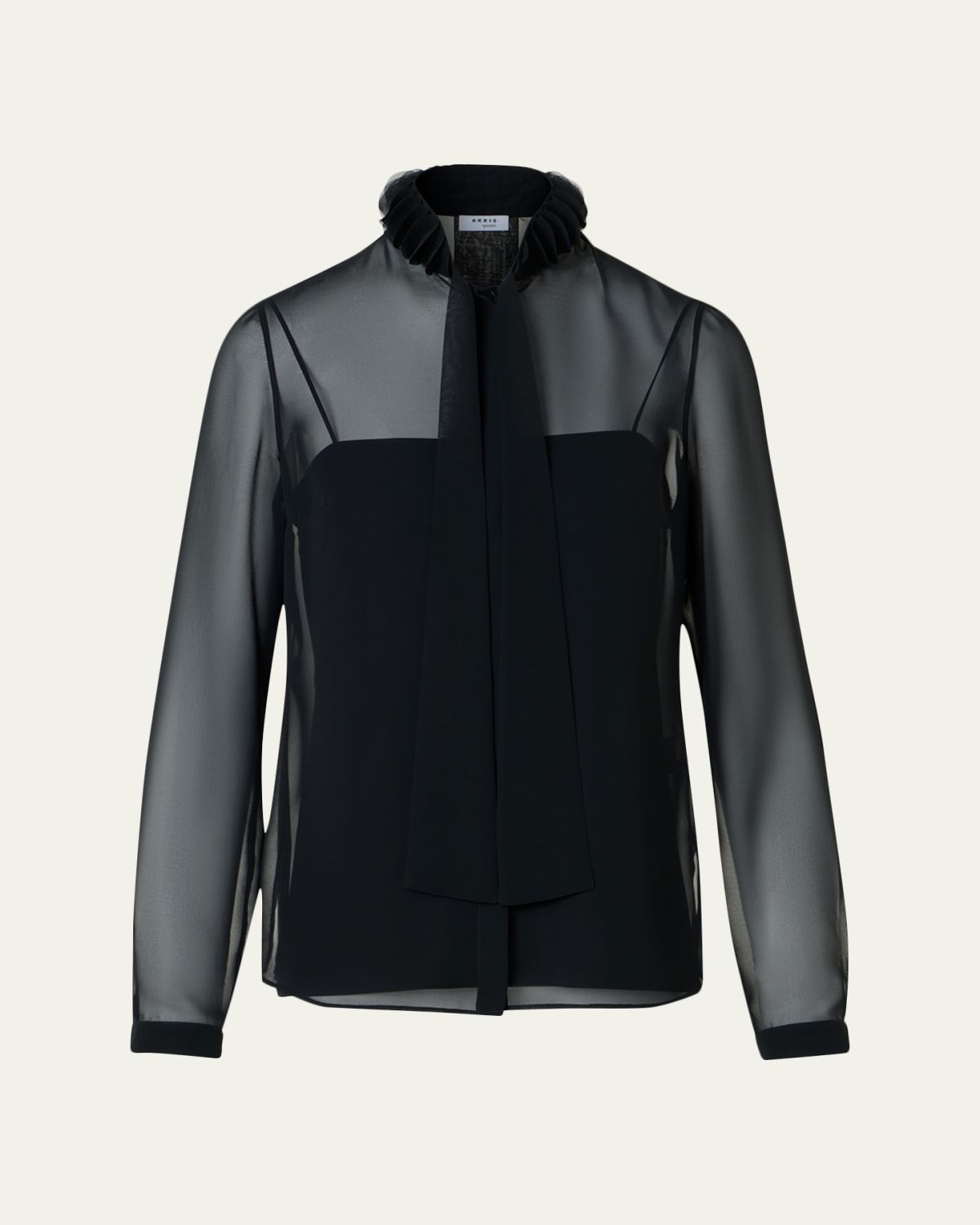 Akris punto Sheer Tie-Neck Blouse