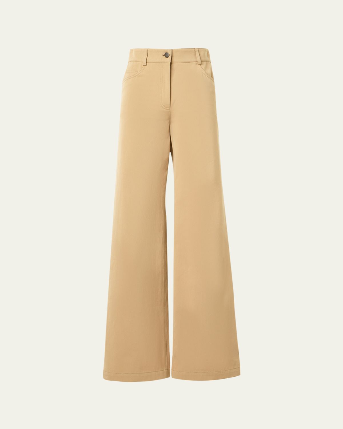Akris punto Cooper Wide-Leg Cotton Gabardine Pants