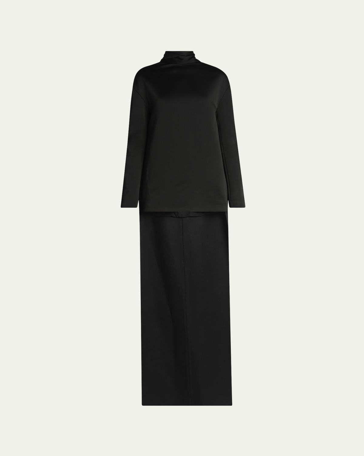TOM FORD Mock-Neck Scarf Crepe High-Low Dress