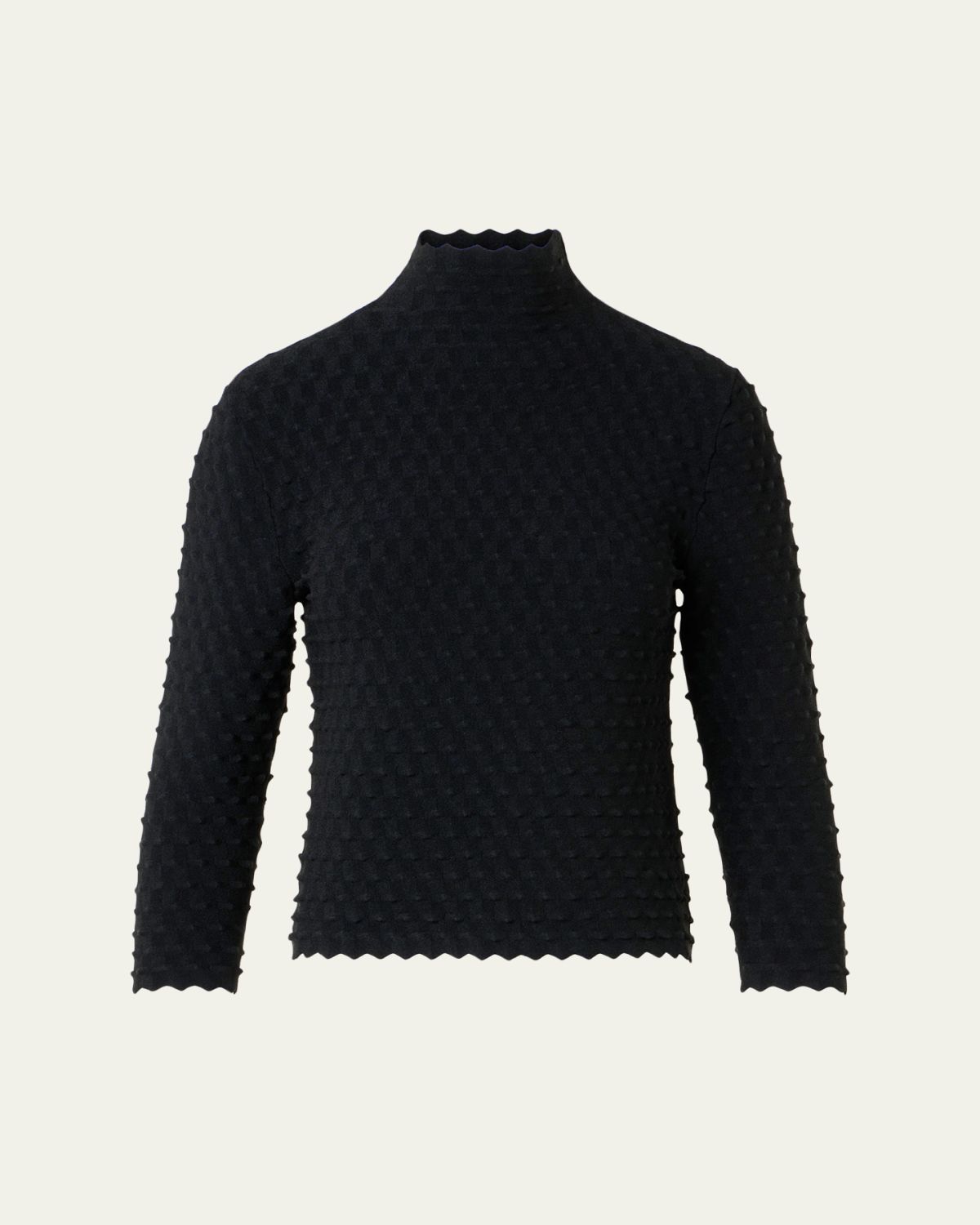 Akris punto Popcorn Knit Mock-Neck Sweater
