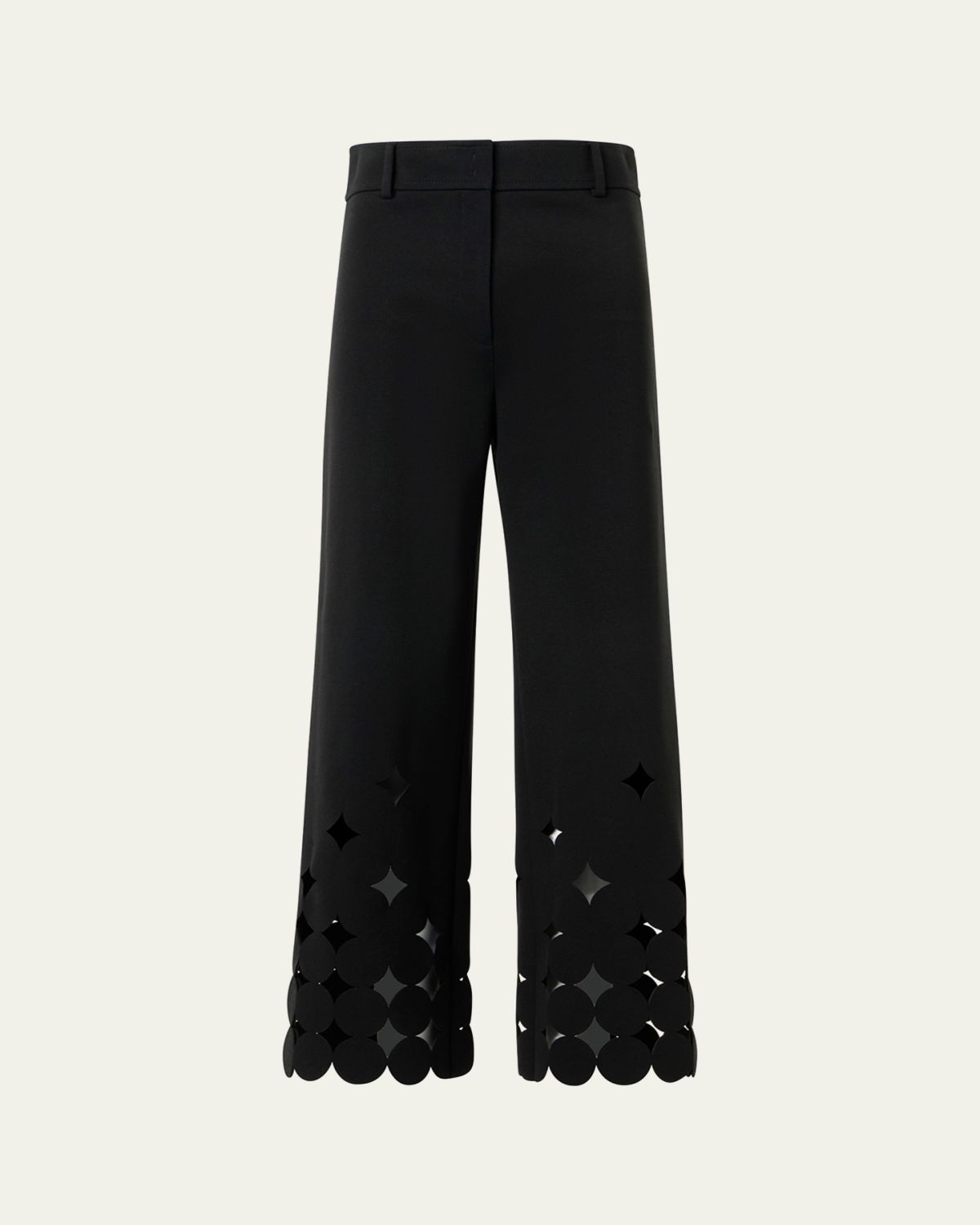 Akris punto Chieko Dot Cut-Out Straight-Leg Crop Pants