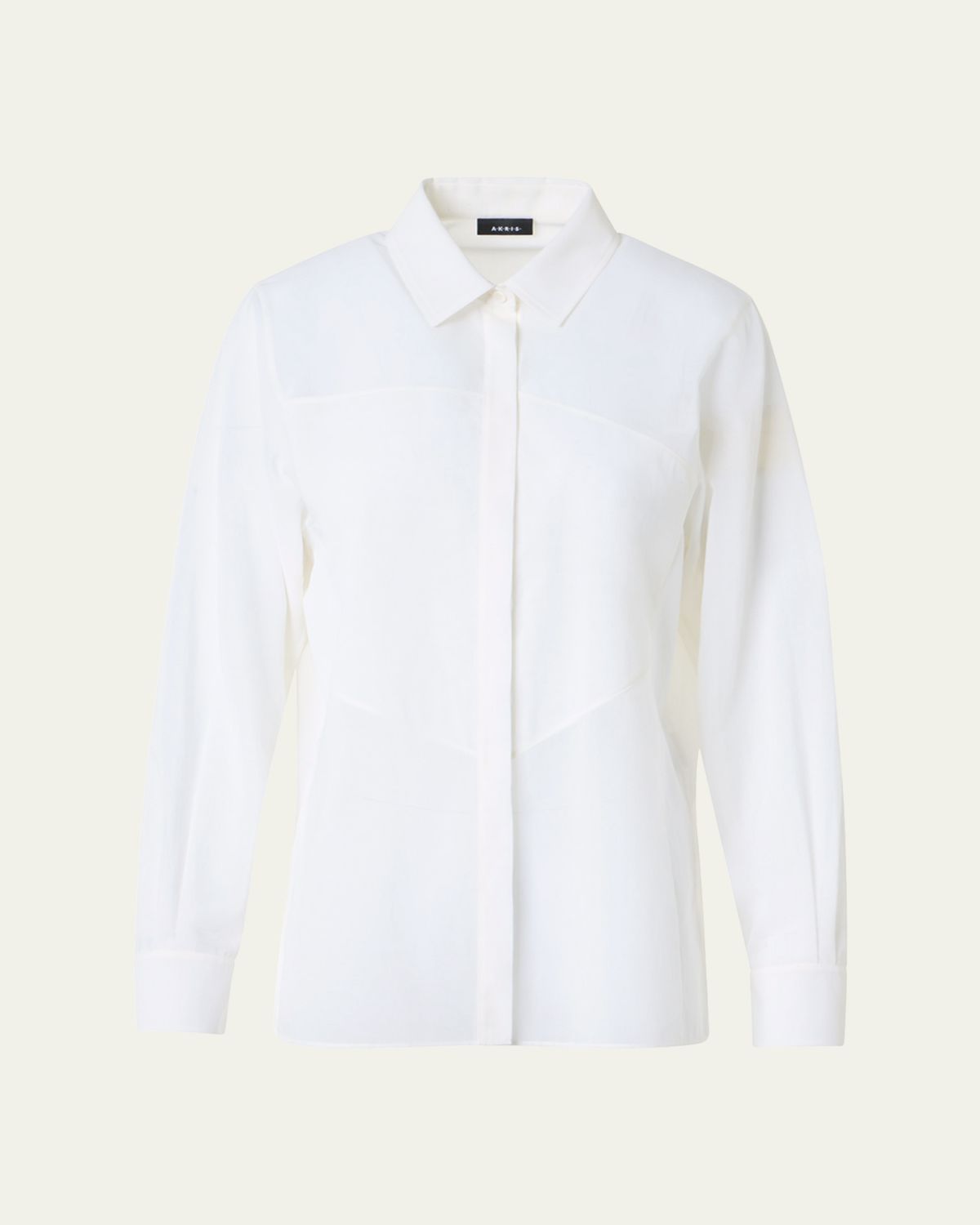 Akris Geometric Paneled Cotton Button-Down Shirt
