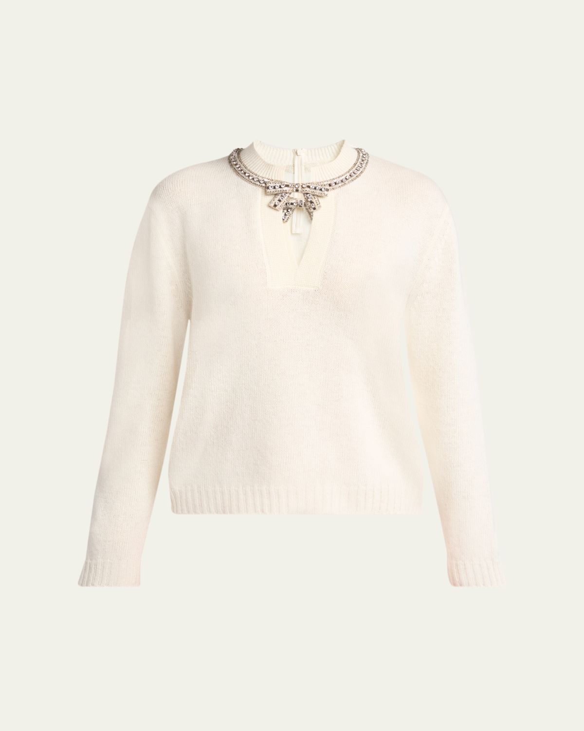 Valentino Garavani Embroidered Bow Crewneck Sweater