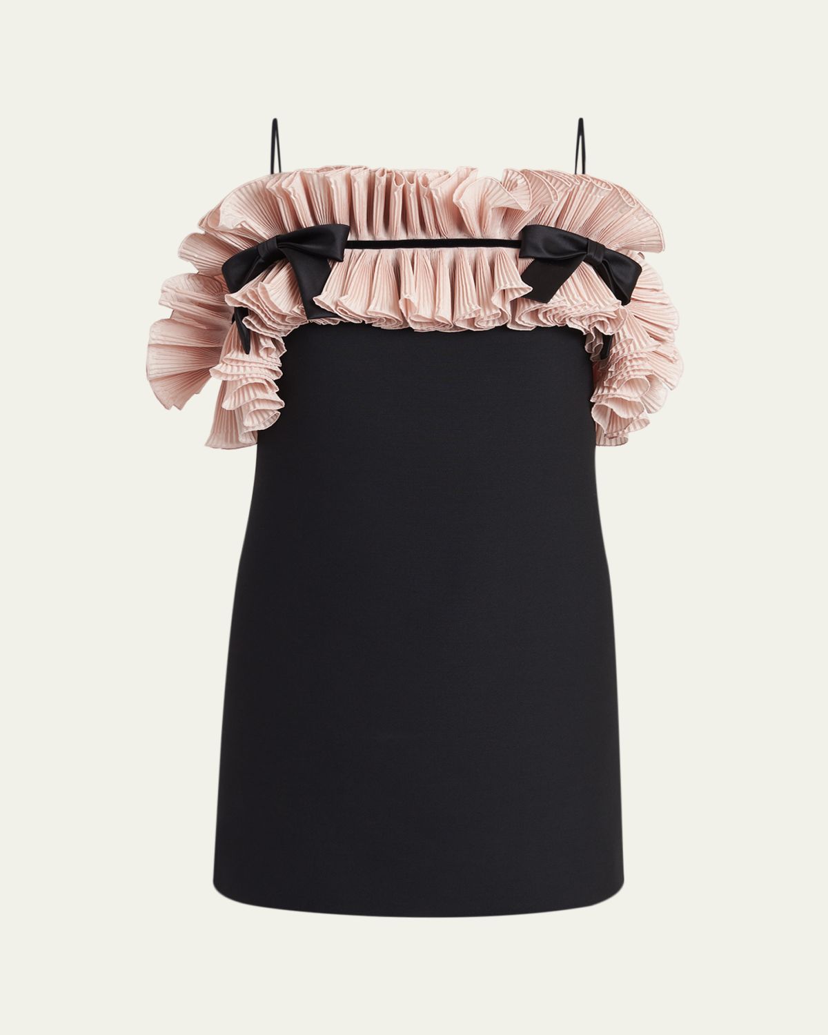 Valentino Garavani Ruffle Bow Sleeveless Mini Dress