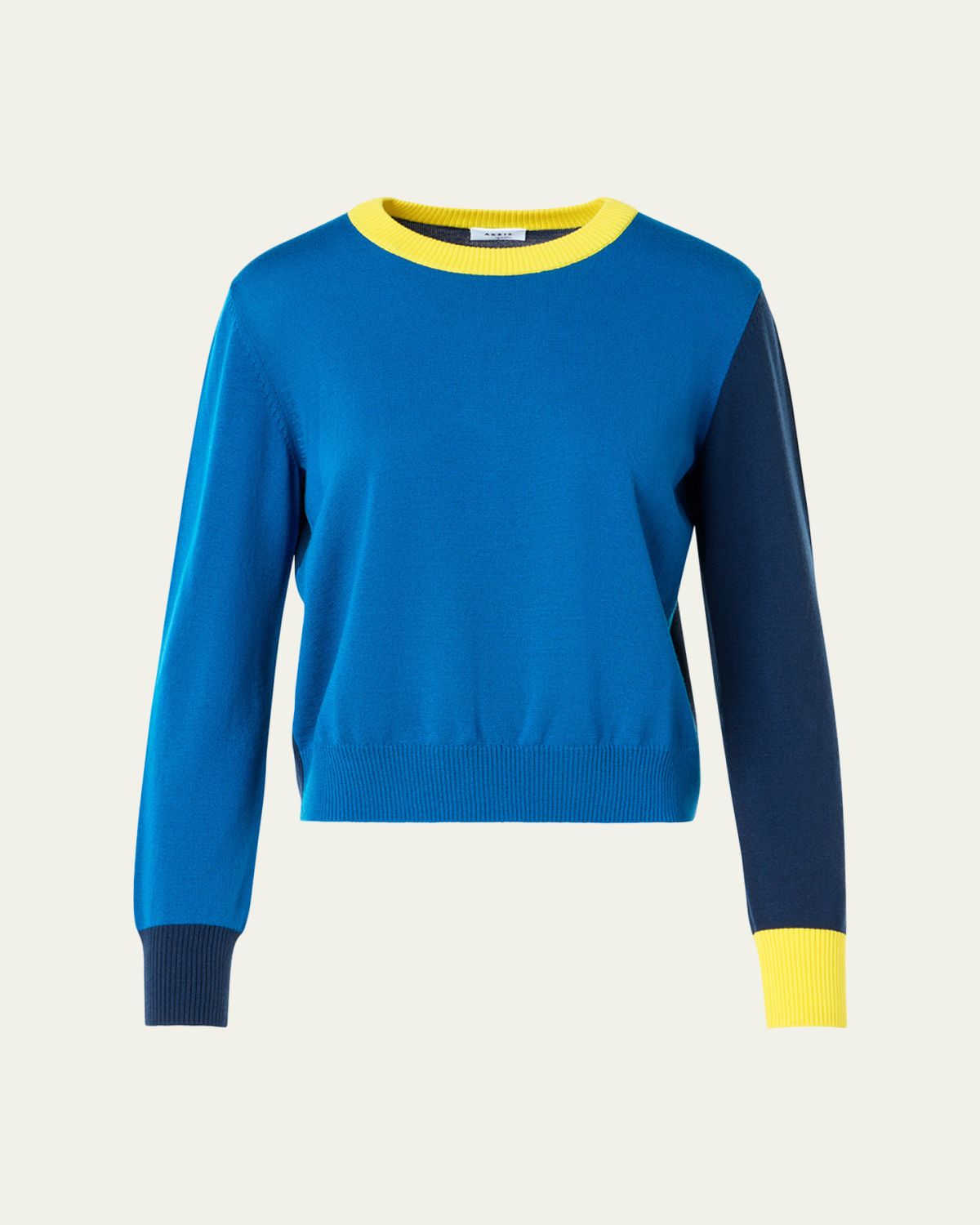 Akris punto Colorblocked Wool Crewneck Sweater