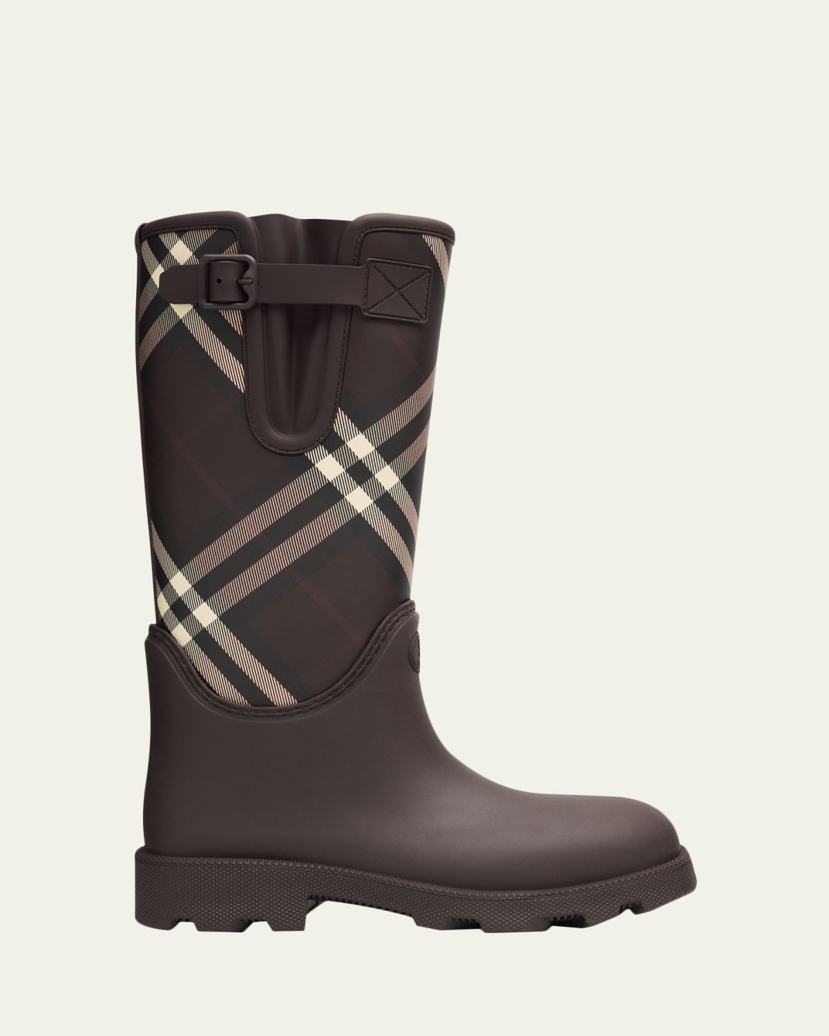 Burberry Rubber Marsh Stamp Check Rain Boots