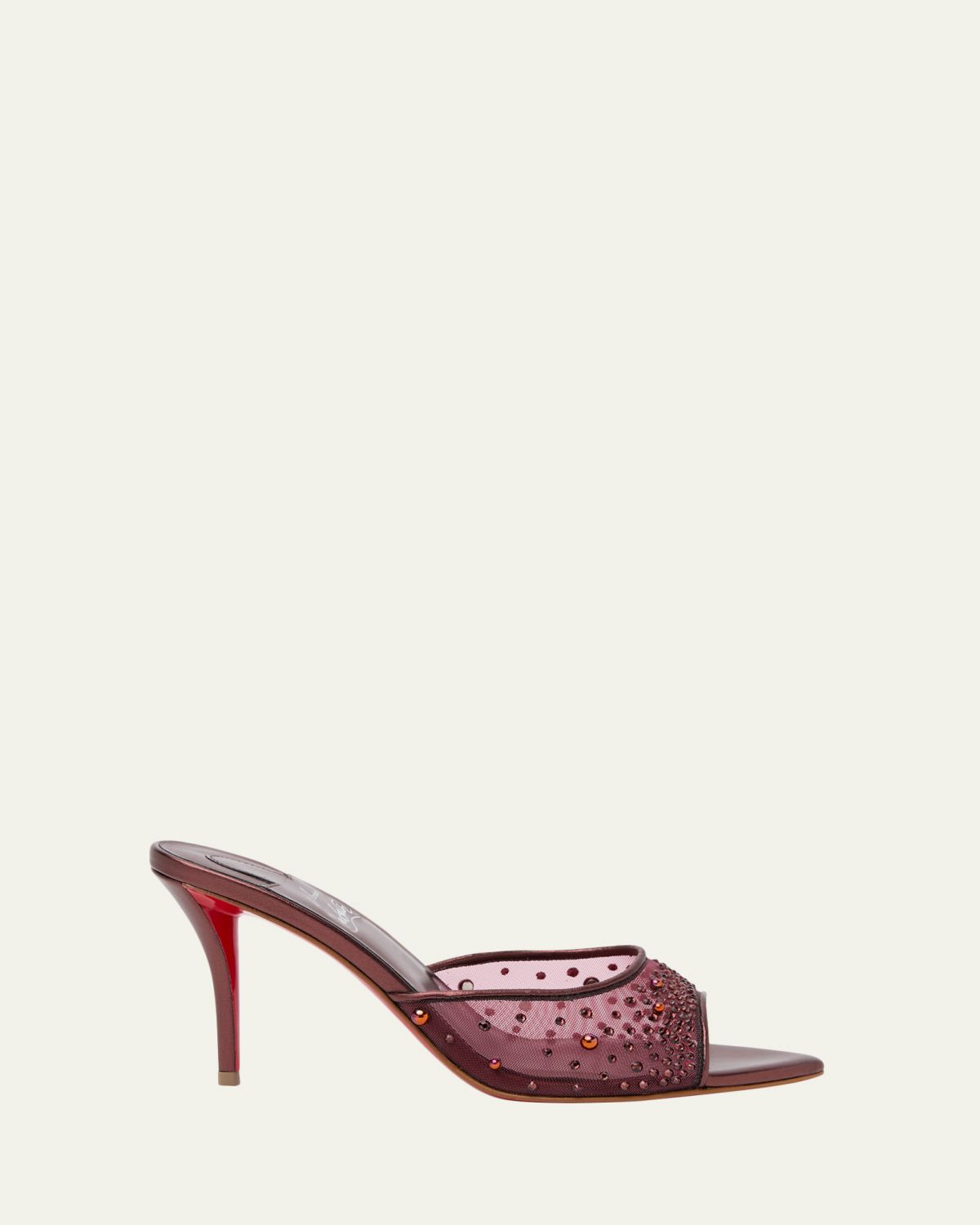 Christian Louboutin 80mm Miss Z Embellished Mesh and Metallic Leather Mule Pumps