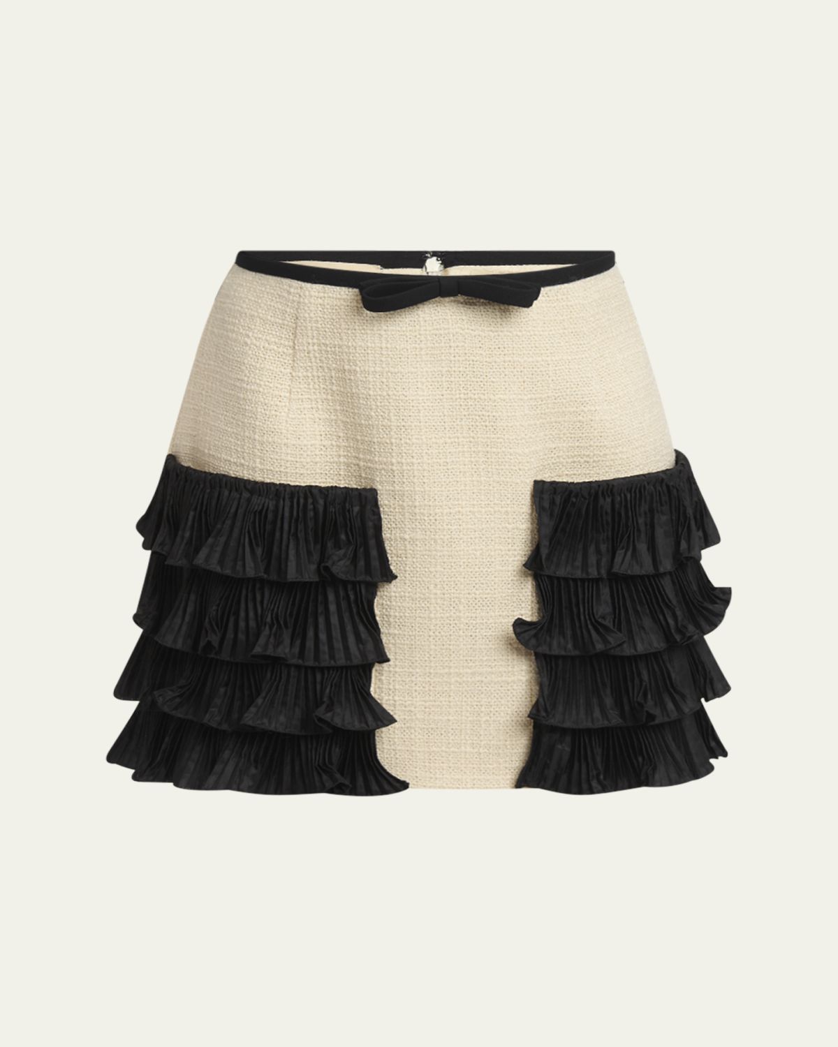 Valentino Garavani Tiered Ruffle Tweed Mini Skirt